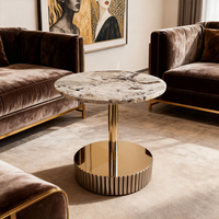 Table d'appoint en marbre de style nordique, luxe léger, salon, table basse ronde minimaliste, décoration, table à thé