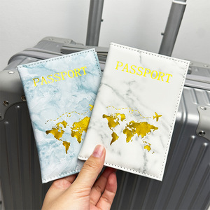 Porte-<span class=keywords><strong>Passeport</strong></span> d'Affaires en Cuir PU Effet Marbré Personnalisable, Protège-Passeports de Voyage avec Marquage à Chaud Doré pour Logo - Product Image 4
