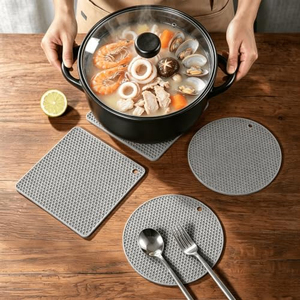 Classic Food Grade <b>Silicone</b> Honeycomb Trivet <b>Mat</b> Heat Resistant 230C Non Slip Waterproof Multi-Size (18-26cm) for Kitchen Use - Product Image 2