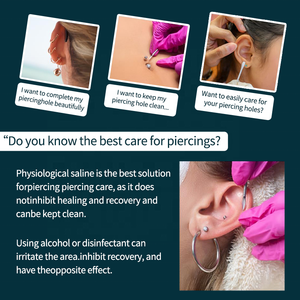 ビーガンナチュラルアルコール創傷なしクリーンケアピアスアフターケア滅菌生理食塩水ミストスプレー - Product Image 6