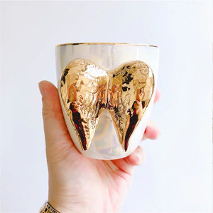 Nordic Light Luxury Style Creative Porcelain Cup Golden Edge Angel Wings Ceramic Coffee <b>Mug</b> for Wedding Gift - Product Image 5