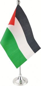 Wholesale Stick Small Mini Palestinian Office Desktop Flag Palestine Table Desk Flag on Stand with Stand Base - Product Image 5