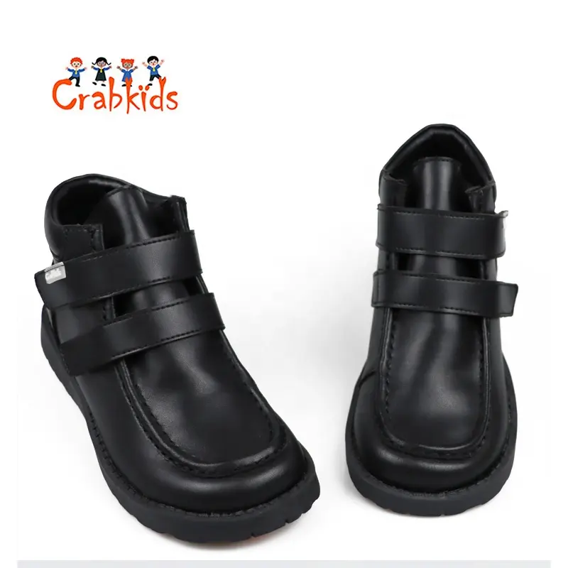 Destaca con estilo: la venta al por mayor de Crabkids presenta zapatos escolares de cuero genuino de moda para niñas que resaltan distintivamente