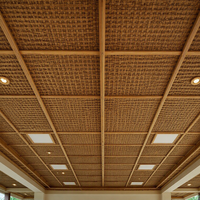 Panneaux de plafond en bambou synthétique ignifuge HLL, fabriqués en résine synthétique pour la décoration intérieure traditionnelle des hôtels