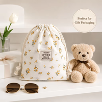 Sac de shopping en toile carrée de haute qualité avec cordon de serrage, logo personnalisé imprimé, sac à cosmétiques en toile de coton, pochette cadeau anti-poussière pour maquillage