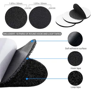 JieHuan Custom 100%nylon Eco-friendly Circular Velcroes Patch Adhesive Fastener Die Cut Hook And Loop Sticky Dots For Toys