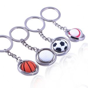 3D Rotatable Mini Basketball Football Keychain Golf Rugby Pendant <b>Key</b> <b>Ring</b> Sports Souvenir Fashion <b>Key</b> Holder Charms <b>Accessories</b> - Product Image 1