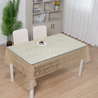 Nappe de table transparente en PVC à motif floral argenté RNPT, imperméable et décorative, pour restaurants, banquets et tables d'événements