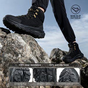Bottes tactiques légères <span class=keywords><strong>et</strong></span> confortables pour hommes, en cuir microfibre, imperméables, pour tous les terrains, <span class=keywords><strong>chaussures</strong></span> de randonnée mi-hautes, travail en plein air, automne - Product Image 3