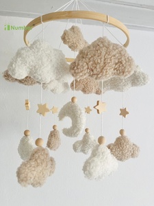 MOQ <span class=keywords><strong>basso</strong></span> giocattoli per bambini all'ingrosso fatto a mano in tessuto Cloud Star cellulari per bambini per bambine ragazzi Corano scuola materna culla cellulari - Product Image 3