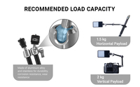 Bras magique à double tête avec 14 supports de fixation pour cage d'appareil photo reflex numérique, éclairage d'appoint, moniteur et support de microphone