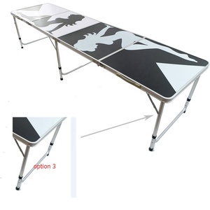 YILU Party <span class=keywords><strong>Pong</strong></span> <span class=keywords><strong>Table</strong></span> de jeu de bière pliante de 8 pieds <span class=keywords><strong>Table</strong></span> de bière-<span class=keywords><strong>pong</strong></span> portable Trous de tasse pliables en option et lumières LED - Product Image 4