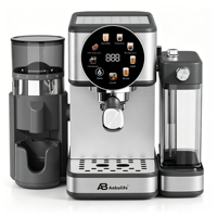 Anbolife All-in-One Espresso-Kaffeemaschine 20 Bar Eingebauter Mahlwerk Milchtank Kaffeepads Gemahlen OEM ODM