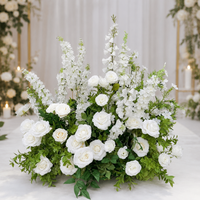Rangkaian Bunga Karangan Bunga Sutra Mawar Hydrangea C-591 Putih untuk Dekorasi Upacara Pernikahan