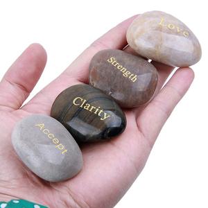 Personalizado Mixed Presente Oração Gravado Inspirado Palavra Pedras Rio Rock Meditação Decorativa Bolso Palm <span class=keywords><strong>Stone</strong></span> Gemstone Carving - Product Image 5