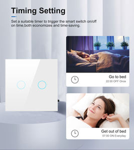 SZMYQ 2Gang 220V Smart Home Interruptor de pared táctil Tuya <span class=keywords><strong>Alexa</strong></span> Control de voz Interruptores de luz UE Neutral Nueva <span class=keywords><strong>generación</strong></span> 220V Luz inteligente - Product Image 5