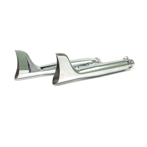 Silenciador de Escape de Motocicleta <span class=keywords><strong>Cromado</strong></span> de Cola de Pez Vintage de Gran Venta para Harley Softail Touring - Product Image 1