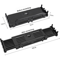 Étagère murale de rangement pour salle de bain en plastique, support de présentation pour douche télescopique