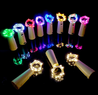 Bouchon de bouteille de vin fil de cuivre lampe ambiance guirlande lumineuse LED bouton batterie coloré fleur cadeau