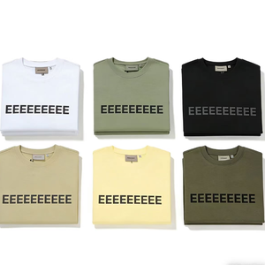 T-shirt da uomo Fear di alta qualità in cotone pesante, stile hip hop casual, a maniche corte, vestibilità ampia, girocollo. - Product Image 1