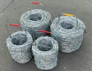 250m 500m Per Roll Low Price Prison Barb Wire Fence Electric Hot Dipped Galvanized Barbed Wire