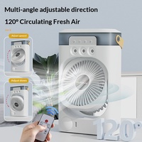 Ventilateur de refroidissement USB rechargeable à 3 vitesses avec humidificateur par pulvérisation, en plastique, télécommande, faible bruit, réglage multi-angles, pour bureau