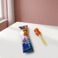 Permen Lollipop Superloves Fruit Twister Pelangi Berwarna-warni Rasa Buah Campuran Keras Dibungkus Secara Individual dalam Kotak Display