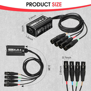 Caja Divisora <span class=keywords><strong>XLR</strong></span> de 3 Pines, Cable de Conexión a RJ45 Ethercon, Terminador <span class=keywords><strong>XLR</strong></span>/DMX/AES de 4 Canales, Adaptador Ethernet a <span class=keywords><strong>XLR</strong></span> - Product Image 5
