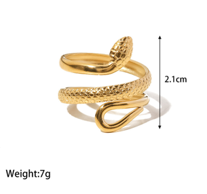 18K Waterproof Gold Plated Snake <strong>Finger</strong> <strong>Rings</strong> for Women Wholesale New Jewelry Style Stainless Steel <strong>TOP</strong> Selling Punk Animal <strong>Ring</strong> - Product Image 5
