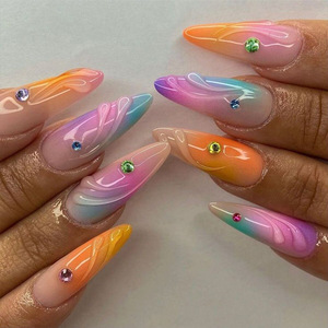 Uñas Postizas de Estilo Francés con Brillo de Perla, <span class=keywords><strong>Precio</strong></span> al por Mayor, para Europa y América, Tendencia en Instagram, Semimanuales - Product Image 5