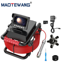 Caméra vidéo d'inspection 40M 4.3 pouces avec carte TF 32 Go et DVR IP68 Endoscope industriel pour canalisation d'égout