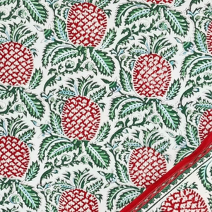 Juego de sábanas de algodón 100% con estampado de bloques a mano Premium, juegos de cama con estampado indio bohemio, tamaño King (90 "* 108") - Product Image 1