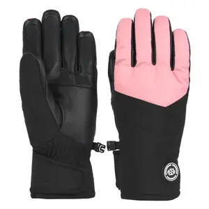 Women's Winter Skiing Waterproof Gloves Pink Ladies Gloves Premium Leather Work and Ski Gloves