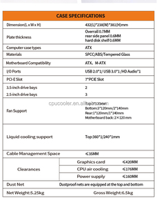 Caja ATX para juegos Jungle Leopard AX-1 Mesh Desktop con vidrio templado de vista lateral y refrigeración por agua. - Product Image 4
