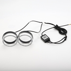 I9 2.5" RGBW 12V O-shaped Multicolor Front <b>Light</b> <b>Led</b> Angel Eyes halo Rings Headlights Decorate Shroud Cover for <b>Projector</b> Lens - Product Image 5