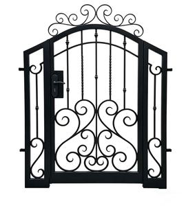 <span class=keywords><strong>Portail</strong></span> en fer forgé de style européen classique - Porte d'entrée ornementale artisanale pour villa et jardin, finition durable avec revêtement en poudre - Product Image 6