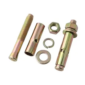 Hot sell Yellow zinc plated expansion screw bolt hex sleeve anchor bolt with hole