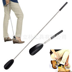 Adjustable Long Handle Shoe Horn Stainless Steel Telescopic Black For Elderly And Pregnant Women Home Use - Product Image 3