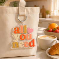 Porte-clés en plastique étanche en gros, personnalisable avec LOGO, accessoire décoratif pour voiture et sac, porte-clés en acrylique transparent avec lettres