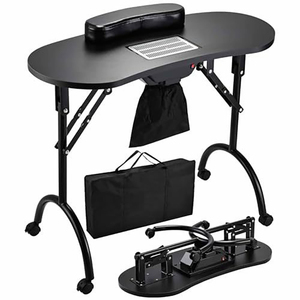 <span class=keywords><strong>Mesa</strong></span> de Manicura <span class=keywords><strong>Plegable</strong></span> Profesional de Alta Calidad con Aspiradora y 4 Ruedas Bloqueables para Técnicos de Spa - Product Image 3