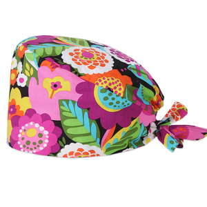 Casquettes de gommage cheveux longs hôpital pour animaux de compagnie vétérinaire médecin de travail chapeaux médicaux respirant <span class=keywords><strong>agence</strong></span> de beauté imprimé infirmière casquette chirurgicale - Product Image 1