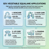 Squalane végétal de qualité alimentaire, antioxydant pour les formulations pour peaux sensibles adultes
