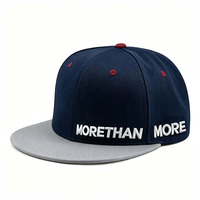 Gorra de Béisbol Personalizada con Bordado 3D, Visera Plana, Color Sólido, Cierre a Presión, con Bordado Frontal y Parche Lateral, Gorra Urbana Lisa