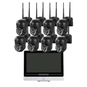 IP66 PTZ Camera 3MP 5MP 8ch wireless nvr kit with 12.5 inch LCD monitor Support Two way audio Night color vision