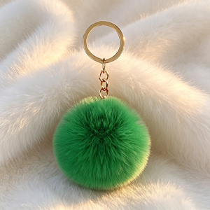 Llaveros de bola de pompón personalizables con impresión UV de aleación metálica colorida, colgante para bolso de mujer y niña - Product Image 2