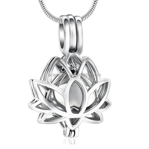 Cremation Jewelry for Ashes Mini Keepsake Urn Memorial Ash Necklace Lotus Flower Ashes Cremation Urn Pendant - Product Image 2