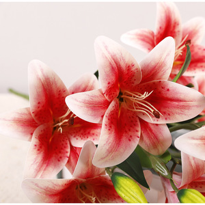 Artificial <b>Lily</b> Flower 9 Heads 56cm Stem High Simulation Plastic <b>Vase</b> Flowers For Wedding Home Decoration - Product Image 2