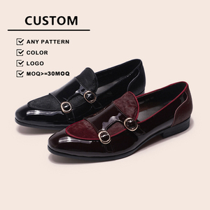Mocassins de soirée de luxe pour hommes en cuir véritable, chaussures habillées haut de gamme à double boucle pour messieurs - Product Image 1