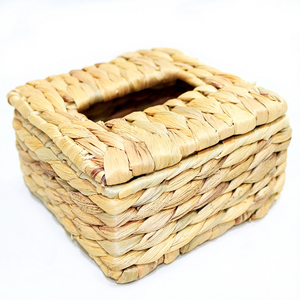 Boîte à mouchoirs carrée moderne, écologique, durable et imperméable en fer et jacinthe d'eau, avec couvercle à rabat – Meilleure vente - Product Image 2