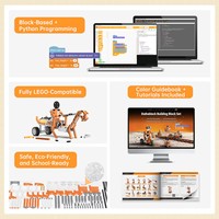 Bloques de Construcción Educativos DaDablock STEM con 36 Proyectos, Kit ESP32, Codificación Scratch Python, Compatible con el Aprendizaje del Inglés